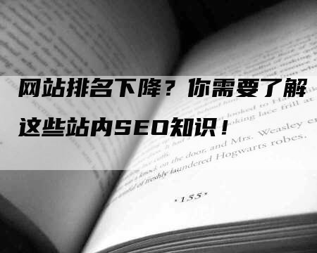 网站排名下降？你需要了解这些站内SEO知识！