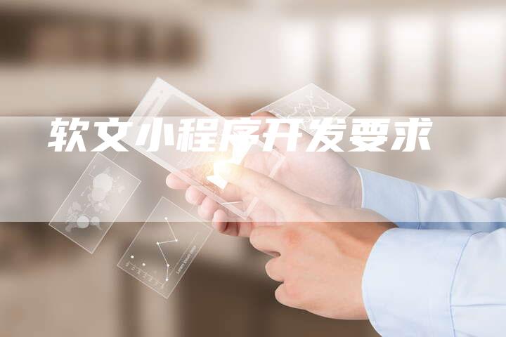 软文小程序开发要求