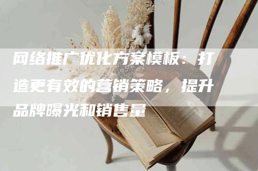 网络推广优化方案模板：打造更有效的营销策略，提升品牌曝光和销售量