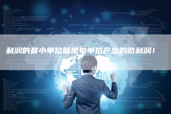 利润的最小单位就是每单位产出的微利润！