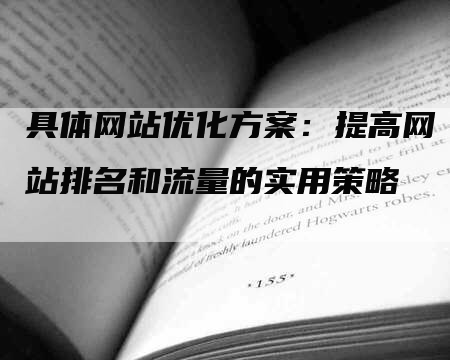 具体网站优化方案：提高网站排名和流量的实用策略