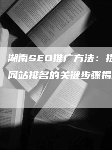 湖南SEO推广方法：提升网站排名的关键步骤揭秘