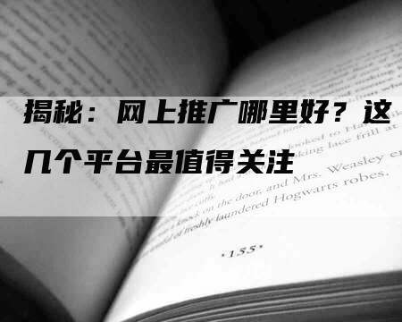 揭秘:网上推广哪里好?这几个平台最值得关注-帮发外链网
