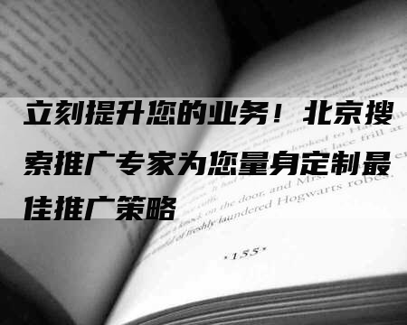 立刻提升您的业务！北京搜索推广专家为您量身定制最佳推广策略