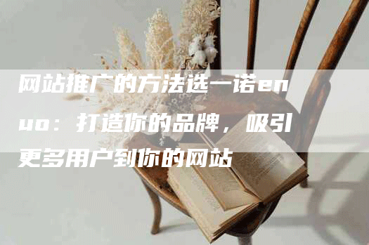 网站推广的方法选一诺enuo：打造你的品牌，吸引更多用户到你的网站