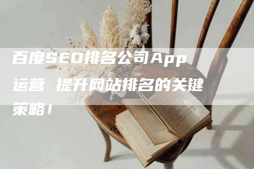百度SEO排名公司App运营 提升网站排名的关键策略！