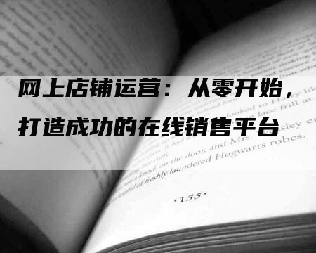 网上店铺运营：从零开始，打造成功的在线销售平台