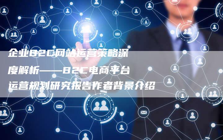 企业B2C网站运营策略深度解析——B2C电商平台运营规划研究报告作者背景介绍