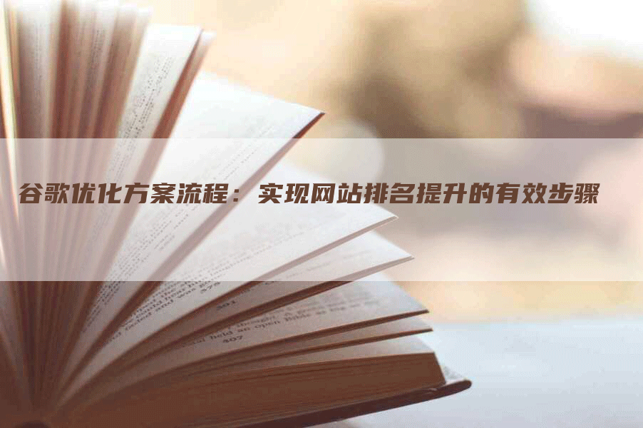 谷歌优化方案流程：实现网站排名提升的有效步骤