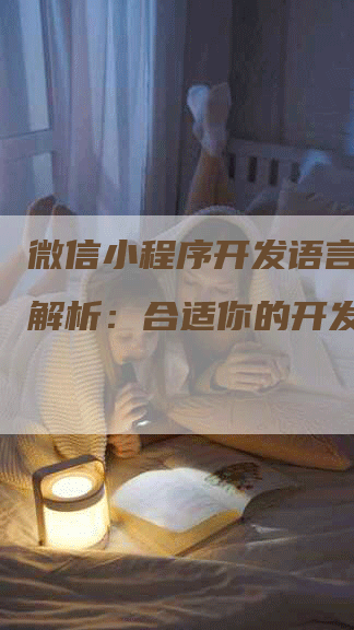 微信小程序开发语言全方位解析：合适你的开发者之路