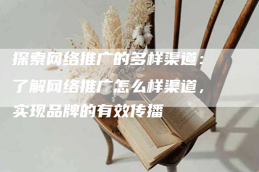 探索网络推广的多样渠道：了解网络推广怎么样渠道，实现品牌的有效传播