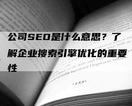 公司SEO是什么意思？了解企业搜索引擎优化的重要性
