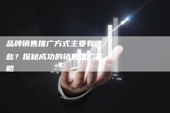 品牌销售推广方式主要有哪些？探秘成功的销售推广策略
