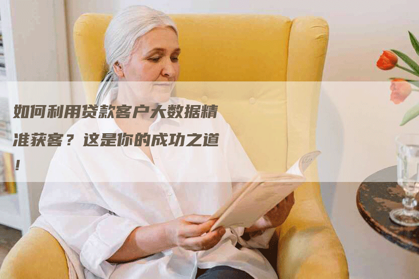 如何利用贷款客户大数据精准获客？这是你的成功之道！