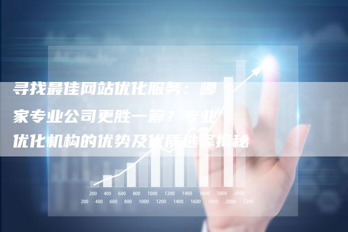 寻找最佳网站优化服务：哪家专业公司更胜一筹？专业优化机构的优势及优质选择揭秘