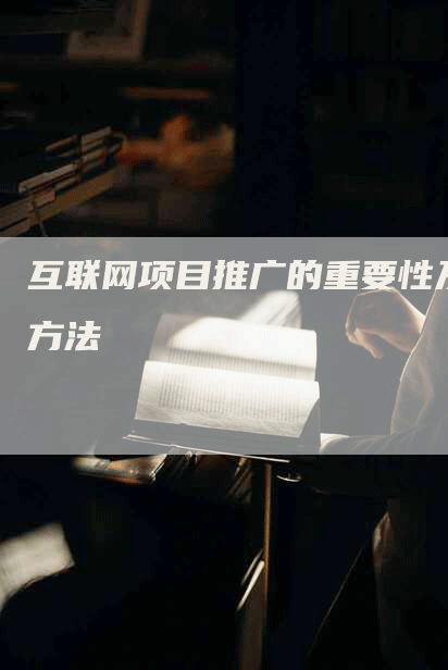 互联网项目推广的重要性及方法
