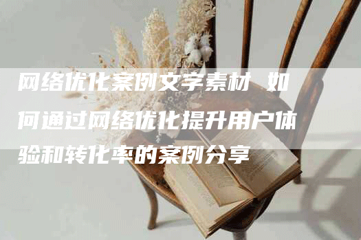 网络优化案例文字素材 如何通过网络优化提升用户体验和转化率的案例分享