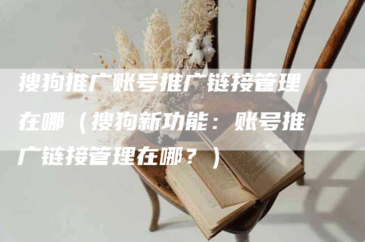 搜狗推广账号推广链接管理在哪（搜狗新功能：账号推广链接管理在哪？）